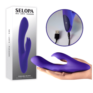 Selopa Poseable Bunny Vibrator Rechargeable G-Spot Clitoral Stimulator