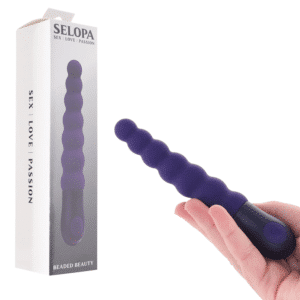 Selopa Beaded Beauty Silicone Vibrator Ribbed Stimulator Orgasm - Purple