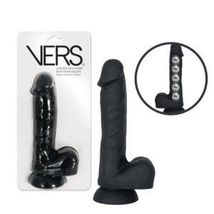 Vers Liquid Silicone Suction Cup Dildo With Steel Weighted Motion Balls