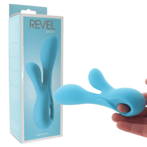 Dual Stimulator Silicone Rabbit Vibrator - Blue