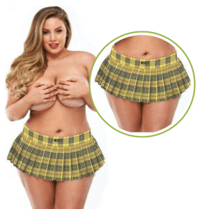 Schoolgirl Women Apparel Fantasy Skirt Yellow - XL