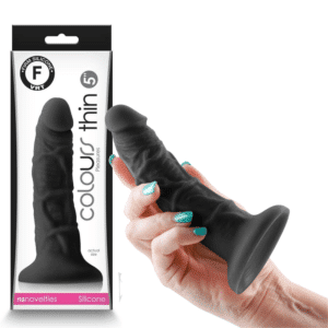 5-inch Black Silicone Suction Cup Dildo