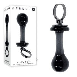 Gx Blow Pop Glass Butt Plug with Ring Pull Travel-Friendly Sex Probe