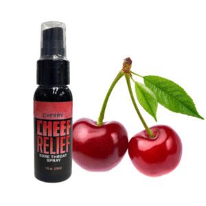 Cheef Relief Throat Spray Cherry Flavored Fast-Acting Oral Desensitizer -1oz