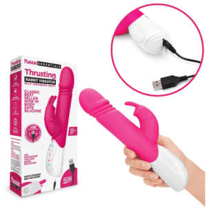 Rabbit Essential Rechargeable Thrusting Bunny Vibrator G-Spot Clit Stimulator