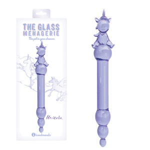 Unicorn Anal Vaginal Glass Dildo - Purple