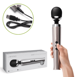 Rechargeable Vibrating Wand Vibrator - Silver