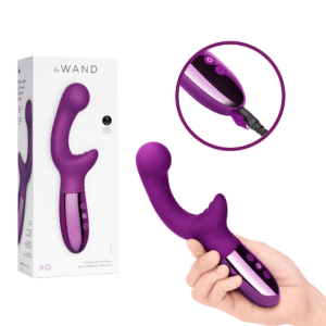 Le Wand Xo Silicone Dual-Stimulation Rechargeable Vibrator - DARK CHERRY