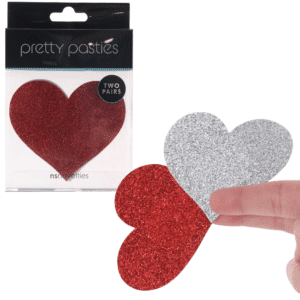 Red/Silver Self-Adhesive Nipple Pasties