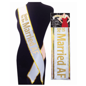 Soon To Be Married Af Bachelorette Sash Adjustable Customizable Design