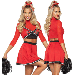 3 Piece Varsity Babe Costume Set Medium-Large Red