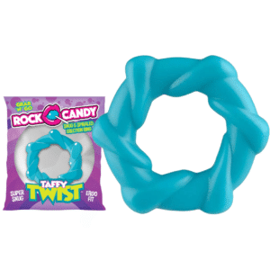 Rock Candy Taffy Twisted Silicone Penis Ring Non-Vibrating Cock Enhancer- Blue