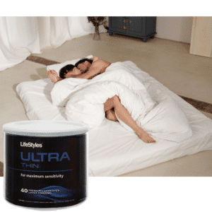 Lifestyle 40pcs Ultra Thin Lubricated Latex Condoms Bowl Safety Sex Protection