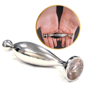 Stainless Steel Anal Probe Jeweled Butt Plug Large