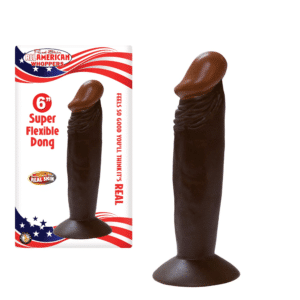 Real Skin Afro American Whoppers Suction Cup Dildo For Beginners 6 Inch -Brown