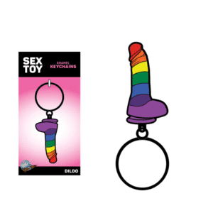 Dildo Rainbow Keychain LGBTQ Pride Key Ring Compact Lightweight Keyholder