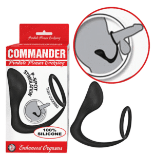 Commander Prostate Pleaser P-Spot Stimulator With Silicone Cock Ring Penis Enhancer