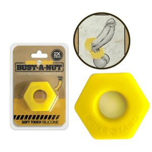 Boneyard Bust A Nut CRing Silicone Non-Vibrating Penis Enhancer for Men- Yellow