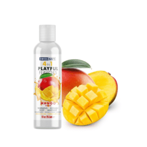 4 In 1 Playful Mango Flavors Warming Edible Smooth Massage Lubricant - 1 oz