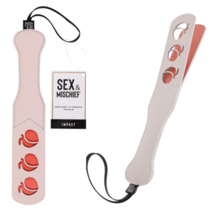 Sandm Peaches N Creame Spanking Leather Paddle BDSM Fetish Whip Bondage Gear