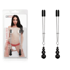 Lux Fetish Adjustable Breast Nipple Clamps Tweezer Clips BDSM Bondage Sex Toy