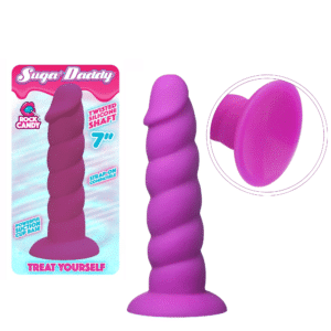 Rock Candy Sugar Daddy G-Spot Stimulator Suction Cup Dildo 7.1 Inches -Purple