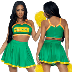 Sexy Clothing Cheerleader Costume 3pc Set XS Green