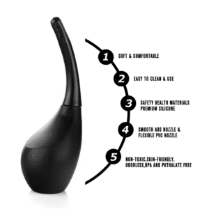 Prowler Smooth Anal Douche Flexible Neck Personal Intimate Butt Cleaner - Black