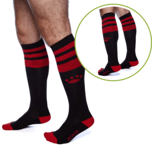 Football Fetish Costume Socks Black Red