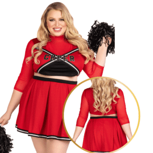 3 Piece Varsity Babe Costume Set 3x/4x Red