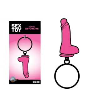 Dildo Pink Keychain Compact Lightweight Key Ring Sex Toy Keyholder