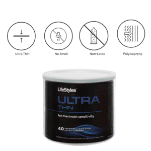 Lifestyle 40pcs Ultra Thin Lubricated Latex Condoms Bowl Safety Sex Protection