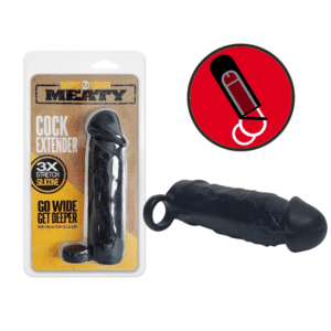 Boneyard Meaty Cock Extender Silicone Penis Sleeve Realistic Dick Sheath - Black