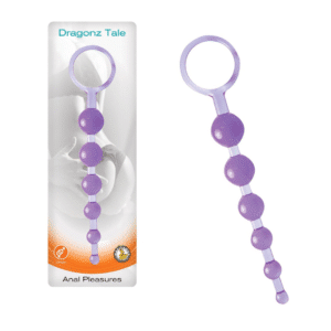 Dragonz Tail Anal Pleasures Beads Flexible Waterproof Butt Plug - Purple