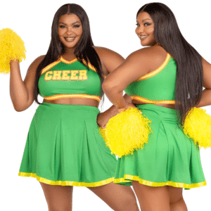 Sexy Clothing Cheerleader Costume 3pc Set 1x/2x Green