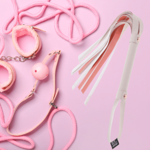 Sandm Peaches N Creame Spanking Leather Flogger BDSM Fetish Whip Bondage Gear