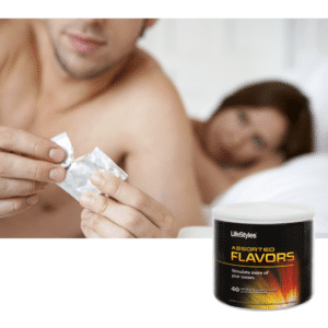 Lifestyle 40 Premium Condoms Bowl Male Lubricated Latex Condoms Assorted Flavors