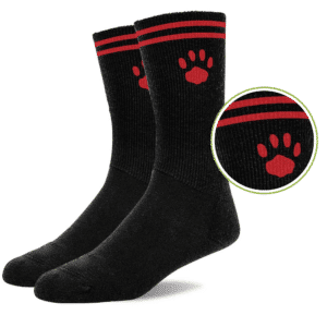 RED Crew Socks Kinky Fetish Inspired Black/Red