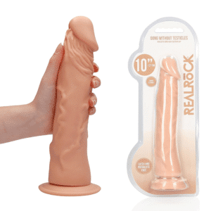 REALROCK Realistic 10-inch Suction Cup Dildo Without Balls -Flesh