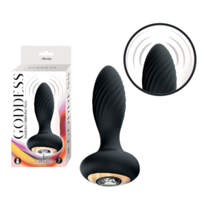 Goddess Diamond Vibrating Plug Black Rechargeable Light-Up Anal Sex Vibrator