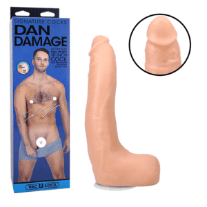 Signature Cocks Dan Damage Vac-U-Lock Harness Compatible Dildo - 10 Inch