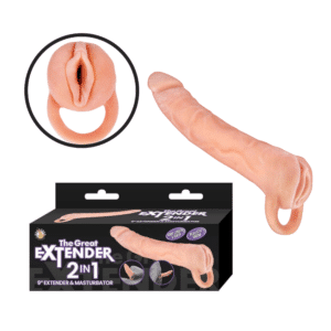 Great Extender 2-In-1 Penis Masturbator Realistic Vagina Cock Enhancer Sex Toy