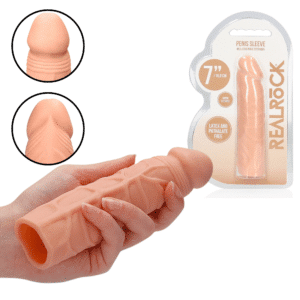 Realrock Skin Realistic Cock Extender Penis Sleeves For Men 7 Inches - Flesh