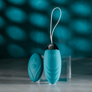 Oval Office Remote-Control Waterproof Oval Egg Bullet Vibrator - Blue