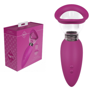 Pumped Arousing Auto Vulva Clit Pump Silicone Rechargeable Vibrator -Pink