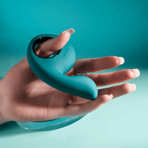 Thumbs Up Rechargeable Clitoral Vibrator With Ringed Handle Base - Green