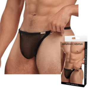 Sexy Clothing Fishnet Thong Black -L-XL