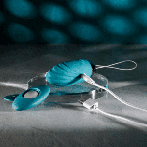 Oval Office Remote-Control Waterproof Oval Egg Bullet Vibrator - Blue