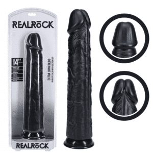 Pegging Suction Cup Big Dildo - Black