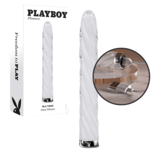 Playboy In A Twist Spiral Multi-Speed Rechargeable Glass Vibrator